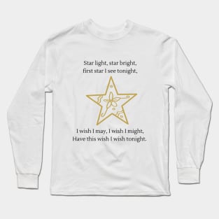 Star light star bright nursery rhyme Long Sleeve T-Shirt